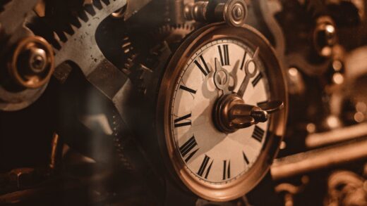 Explore the intricate details of a vintage clockwork mechanism showcasing gears and nostalgia.